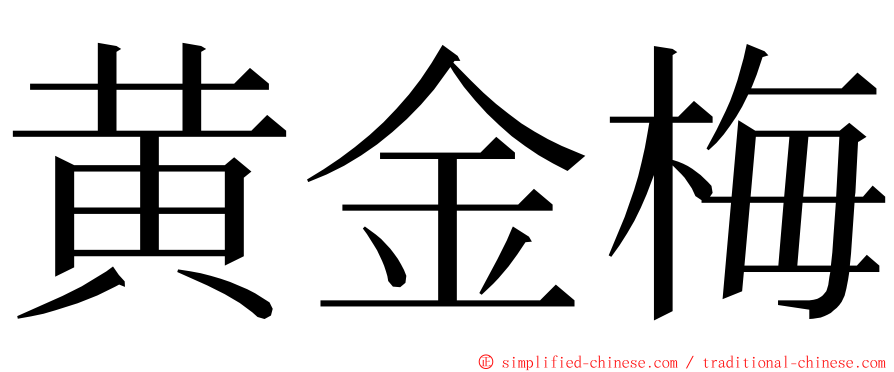 黄金梅 ming font