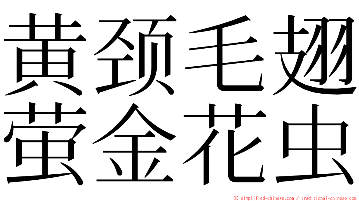 黄颈毛翅萤金花虫 ming font