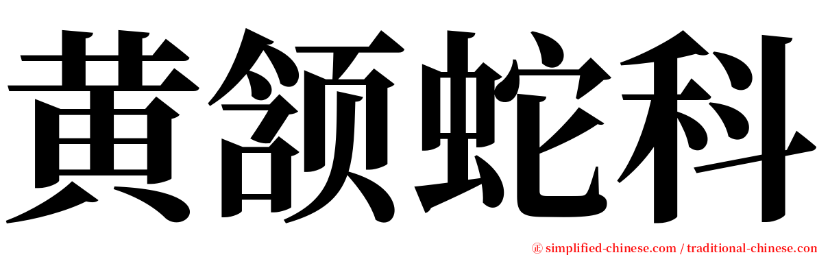 黄颔蛇科 serif font