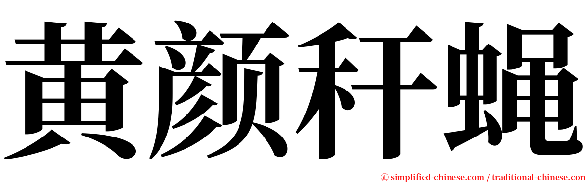 黄颜秆蝇 serif font