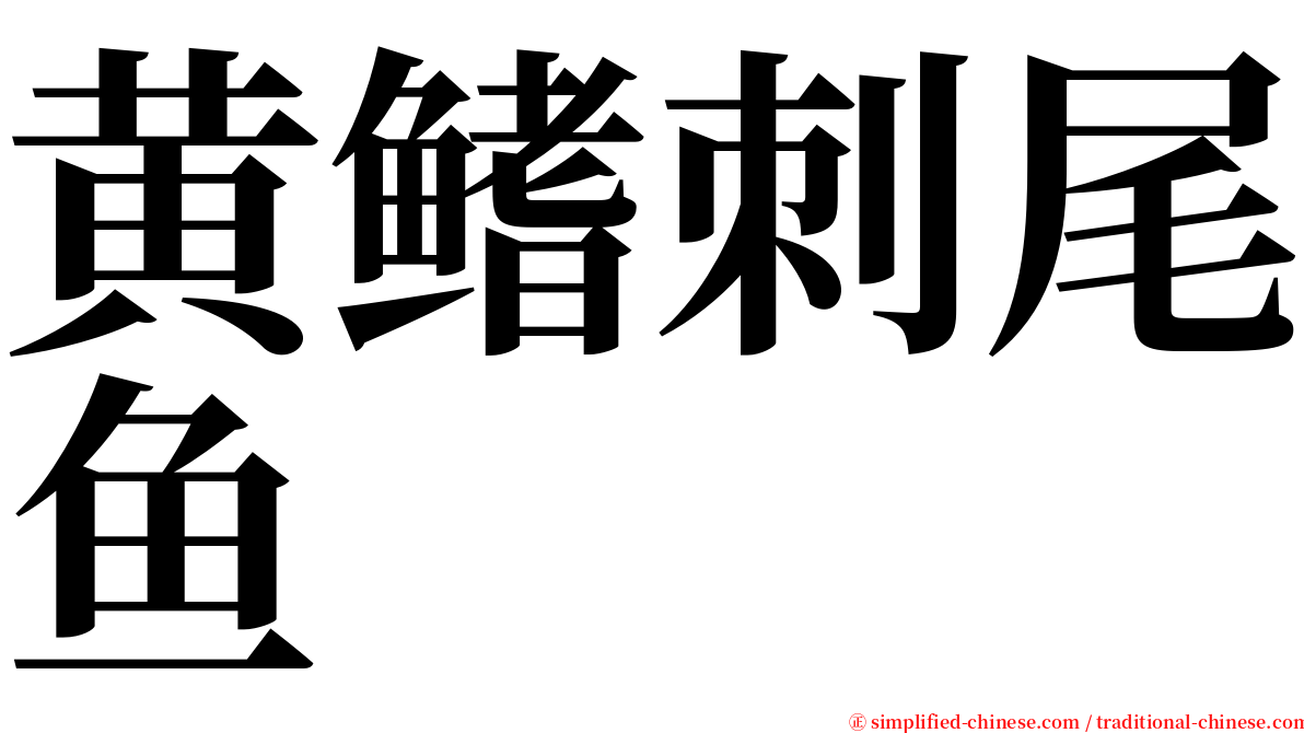 黄鳍刺尾鱼 serif font