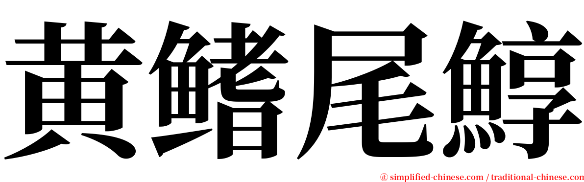 黄鳍尾鯙 serif font