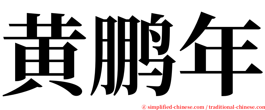 黄鹏年 serif font