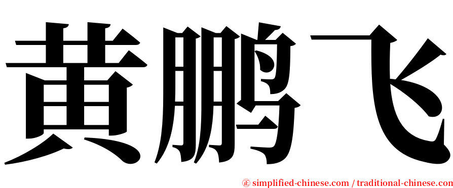 黄鹏飞 serif font