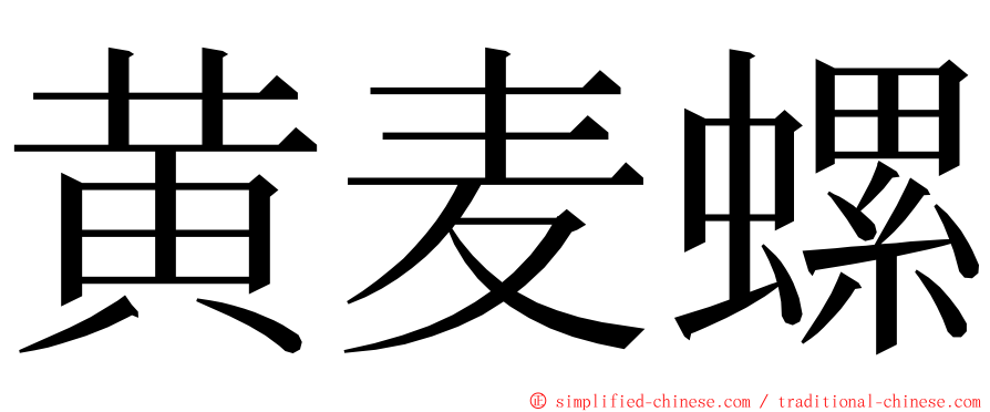 黄麦螺 ming font