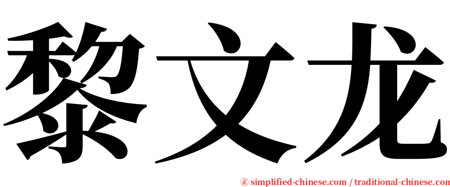 黎文龙 serif font