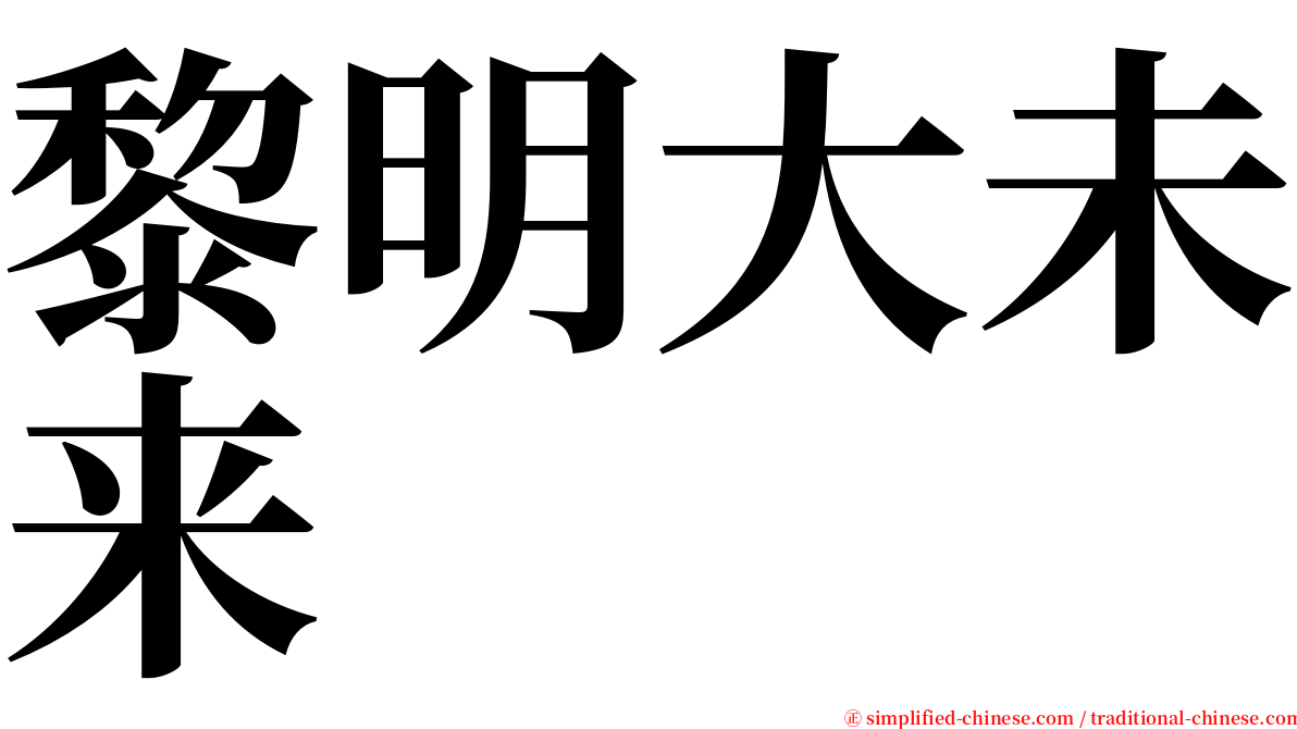 黎明大未来 serif font