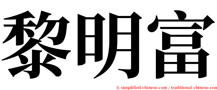 黎明富 serif font