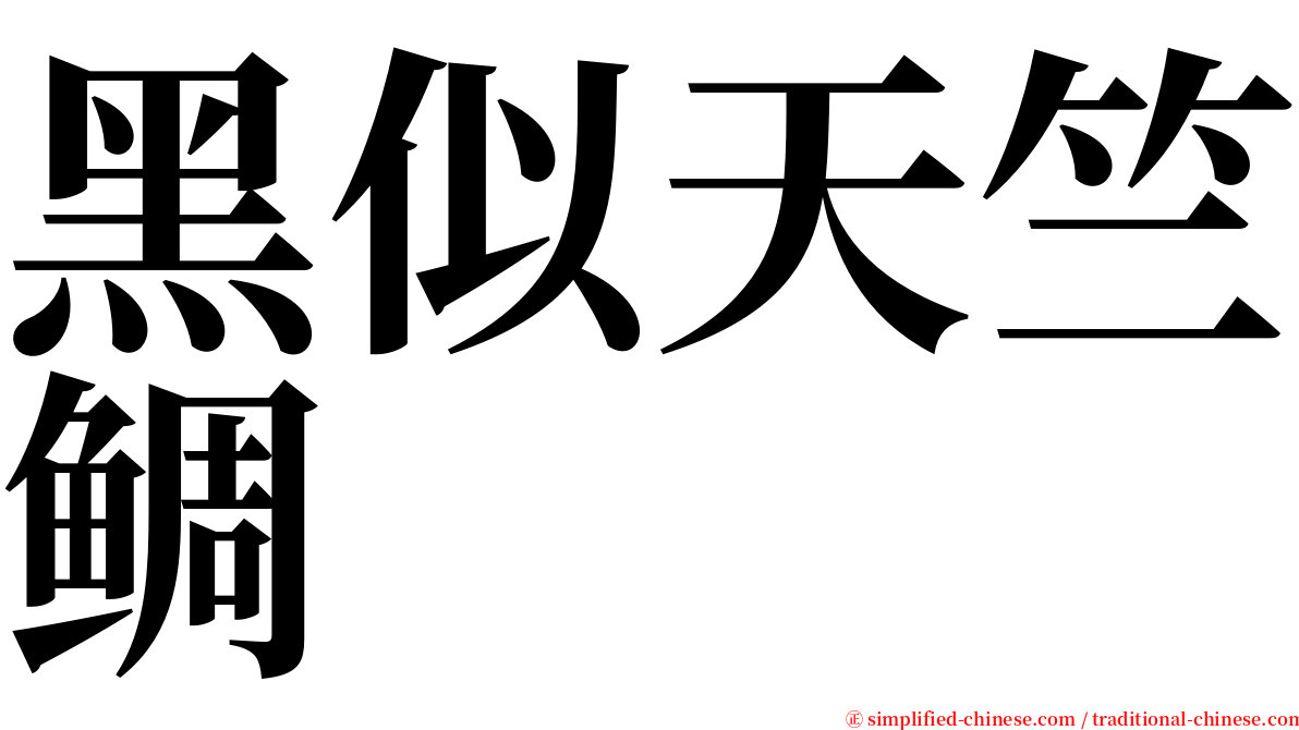 黑似天竺鲷 serif font