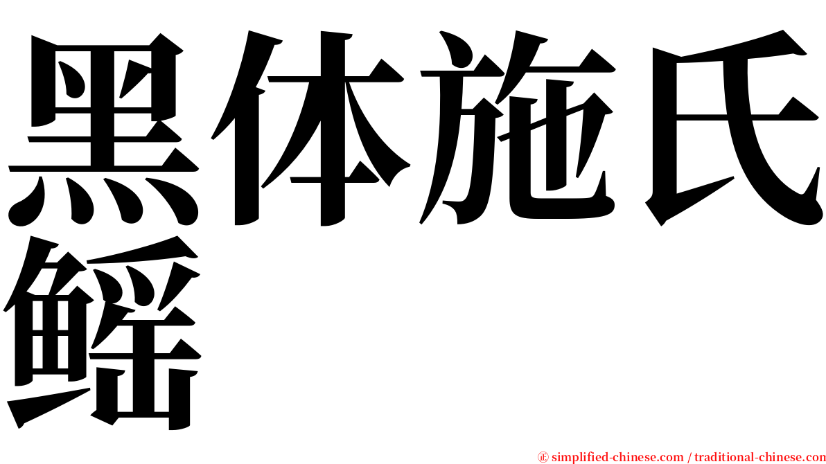 黑体施氏鳐 serif font