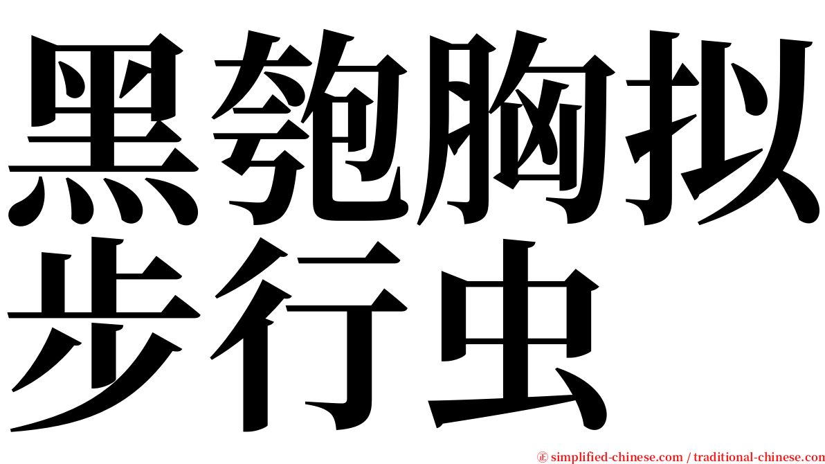 黑匏胸拟步行虫 serif font