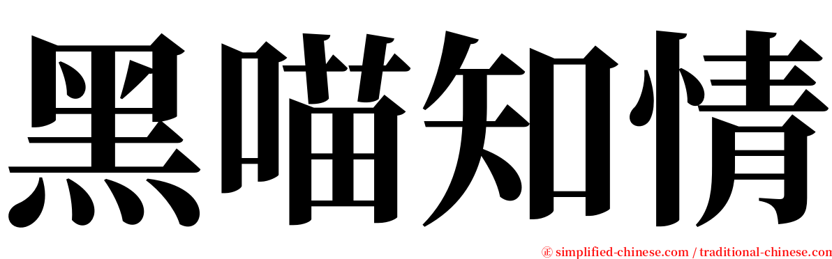 黑喵知情 serif font