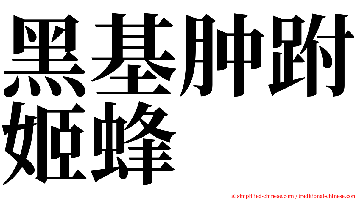 黑基肿跗姬蜂 serif font