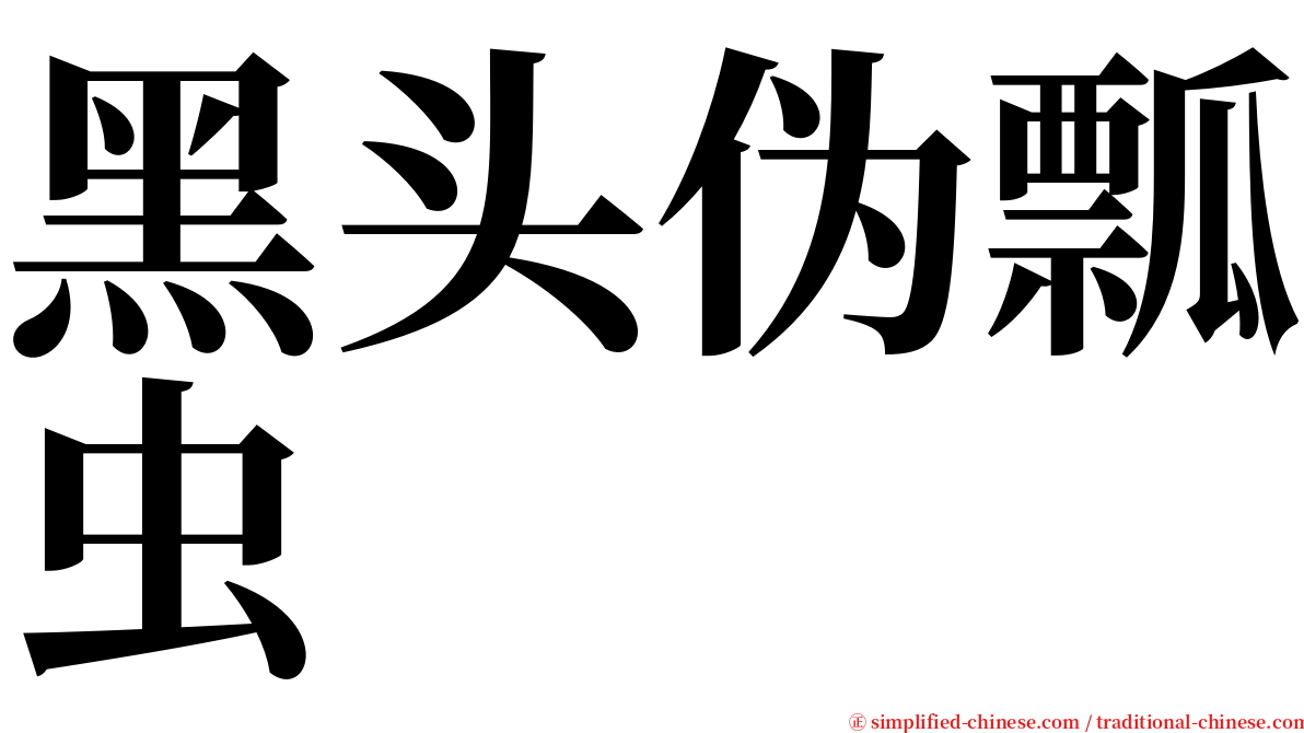 黑头伪瓢虫 serif font