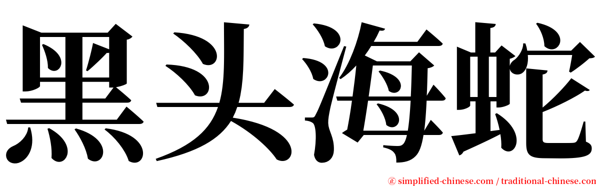 黑头海蛇 serif font