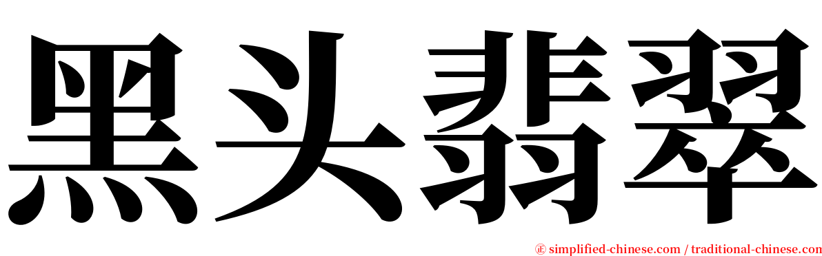 黑头翡翠 serif font