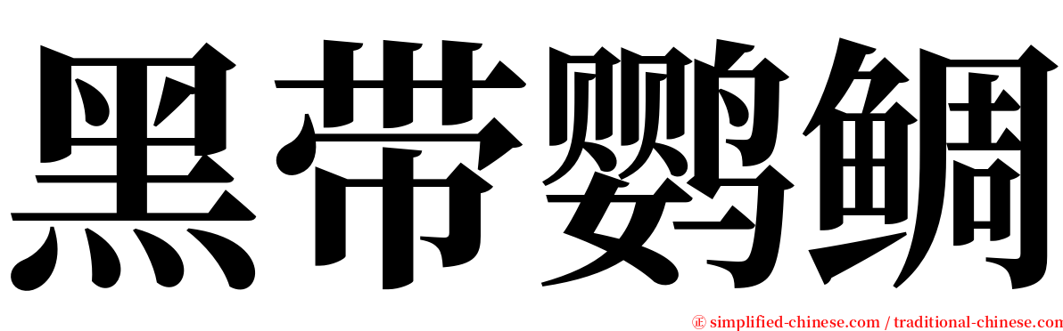 黑带鹦鲷 serif font