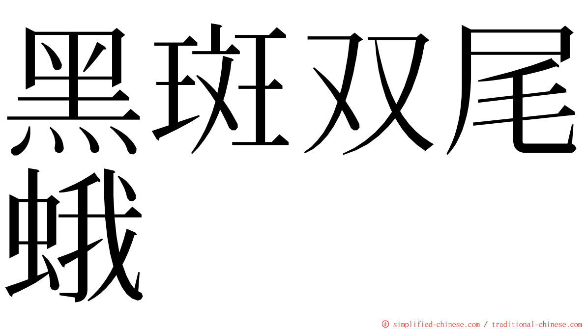 黑斑双尾蛾 ming font