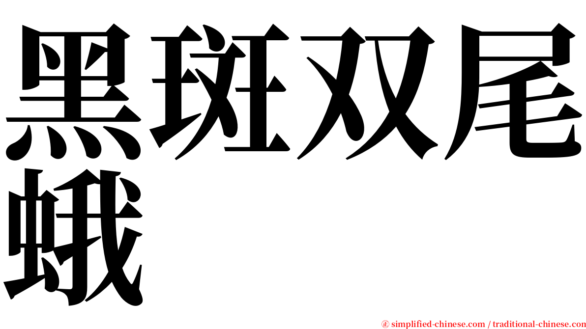 黑斑双尾蛾 serif font