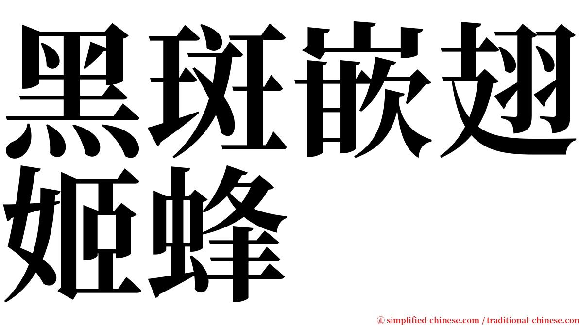 黑斑嵌翅姬蜂 serif font