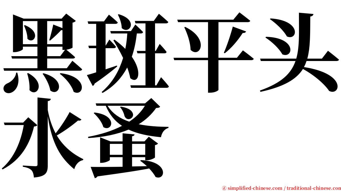 黑斑平头水蚤 serif font