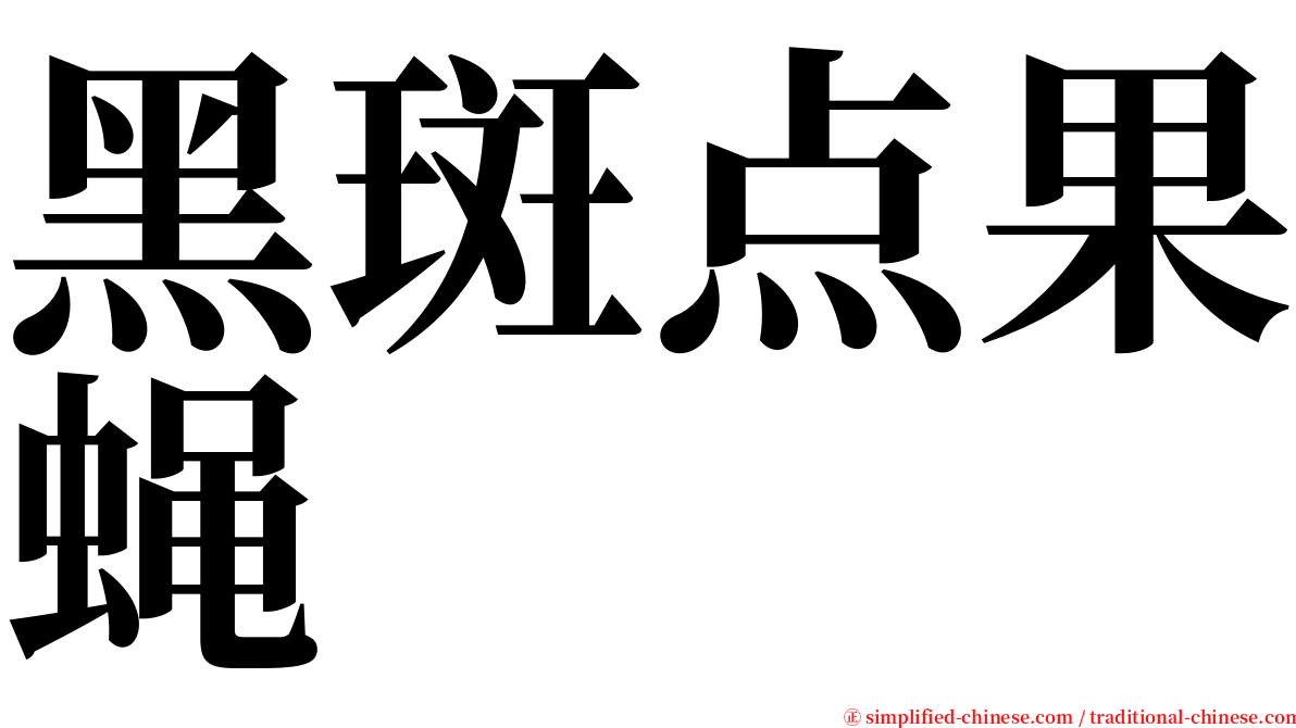 黑斑点果蝇 serif font