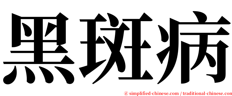 黑斑病 serif font