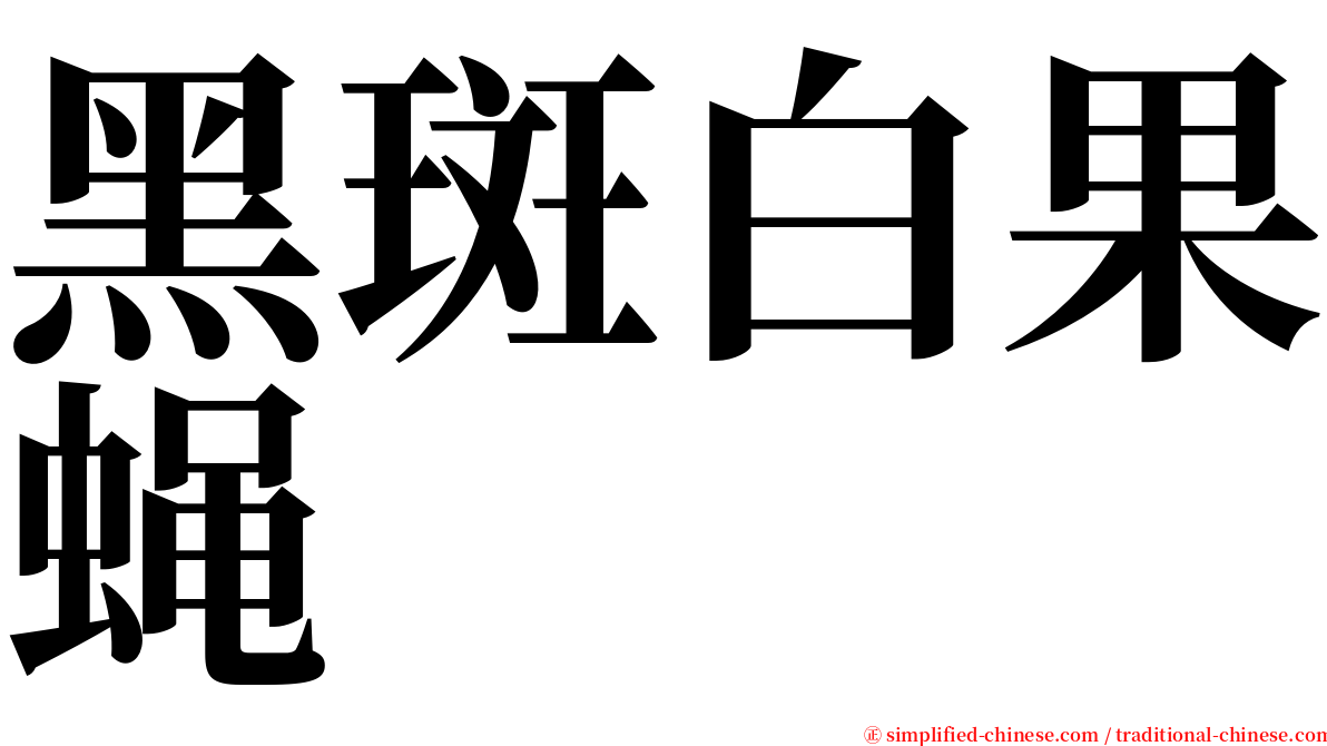 黑斑白果蝇 serif font