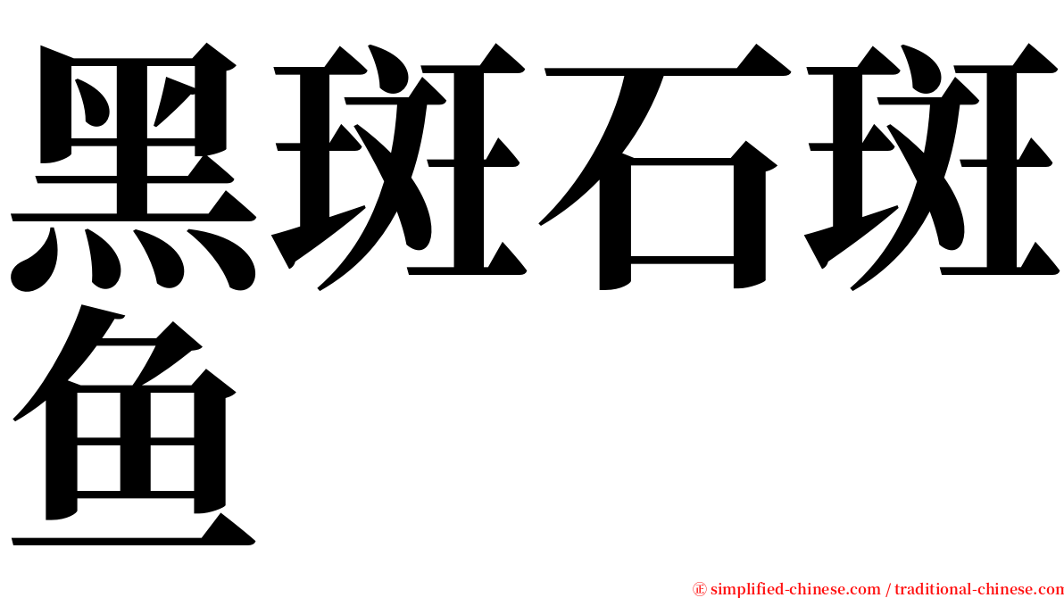 黑斑石斑鱼 serif font