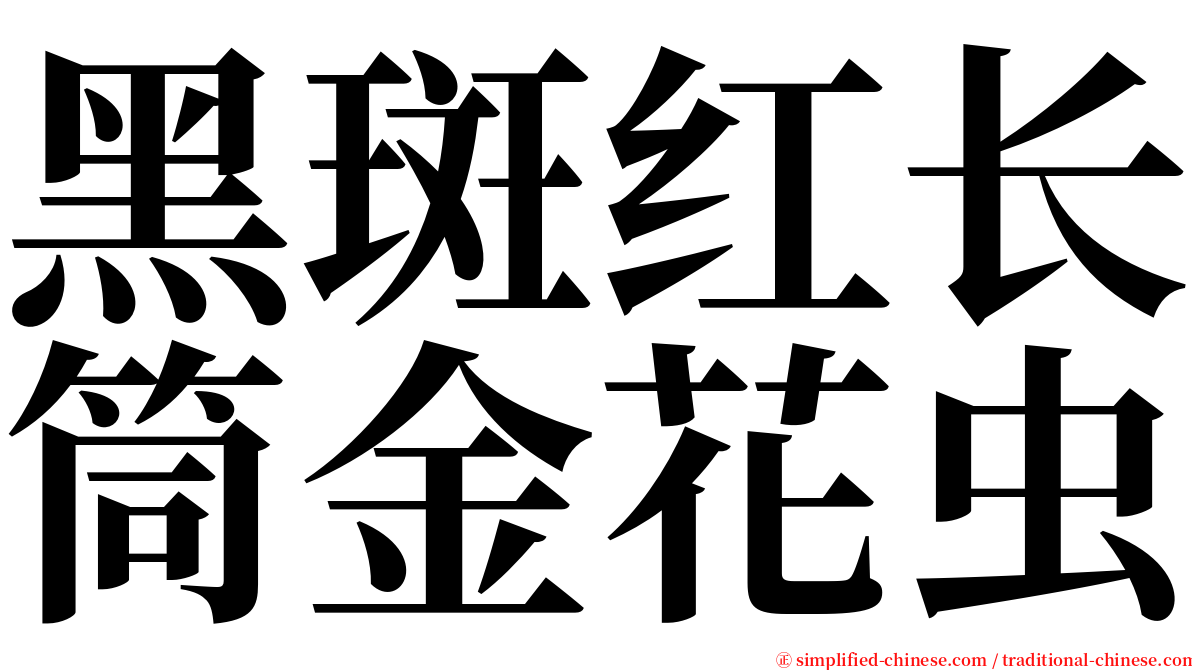 黑斑红长筒金花虫 serif font