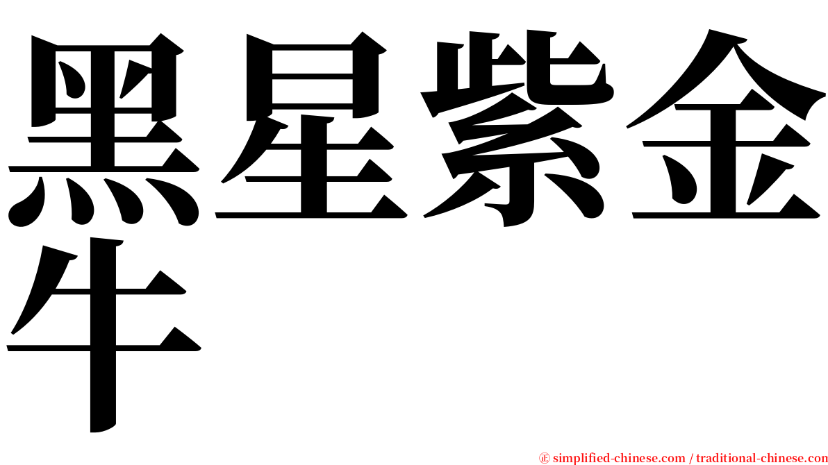 黑星紫金牛 serif font