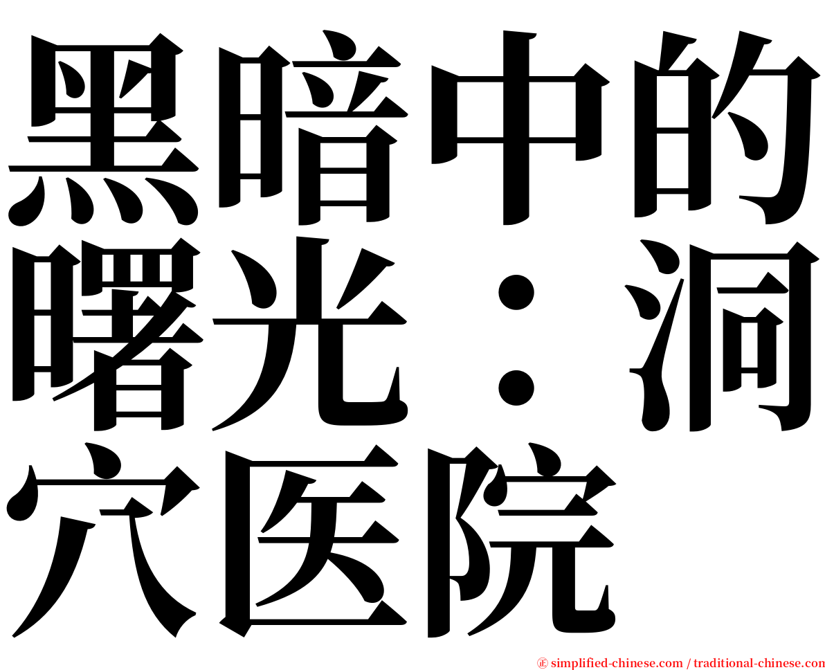 黑暗中的曙光：洞穴医院 serif font