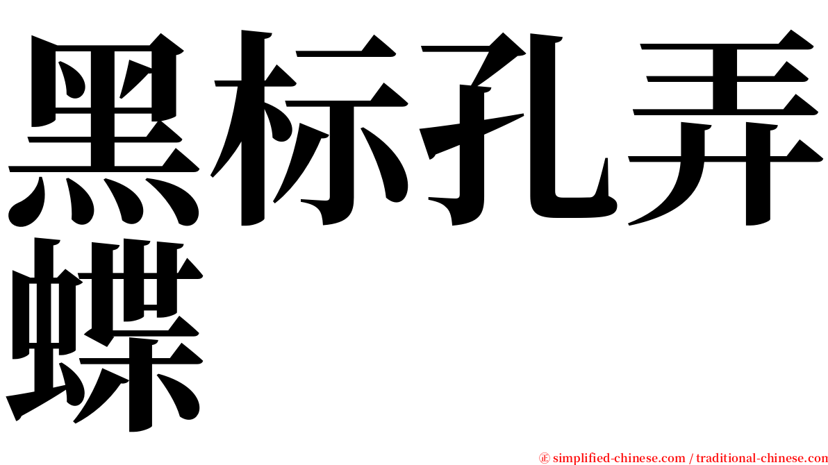 黑标孔弄蝶 serif font