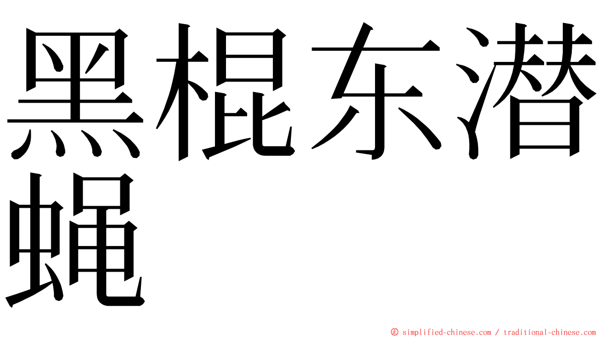 黑棍东潜蝇 ming font