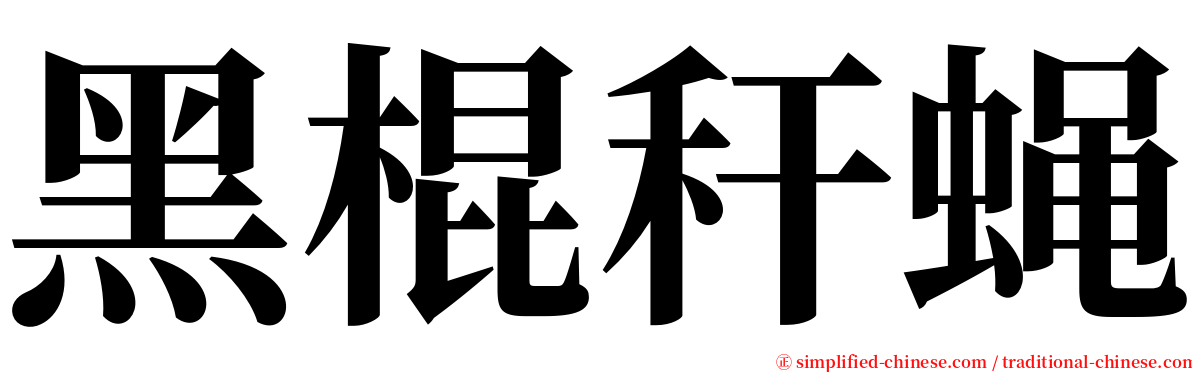 黑棍秆蝇 serif font