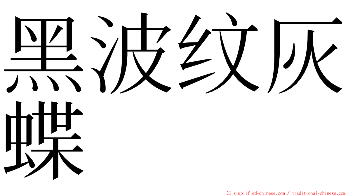 黑波纹灰蝶 ming font