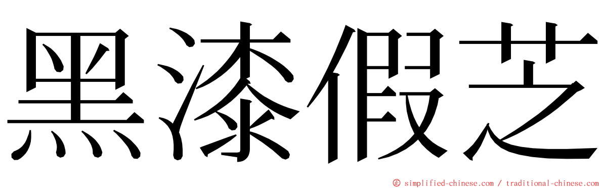 黑漆假芝 ming font