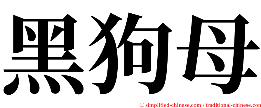 黑狗母 serif font