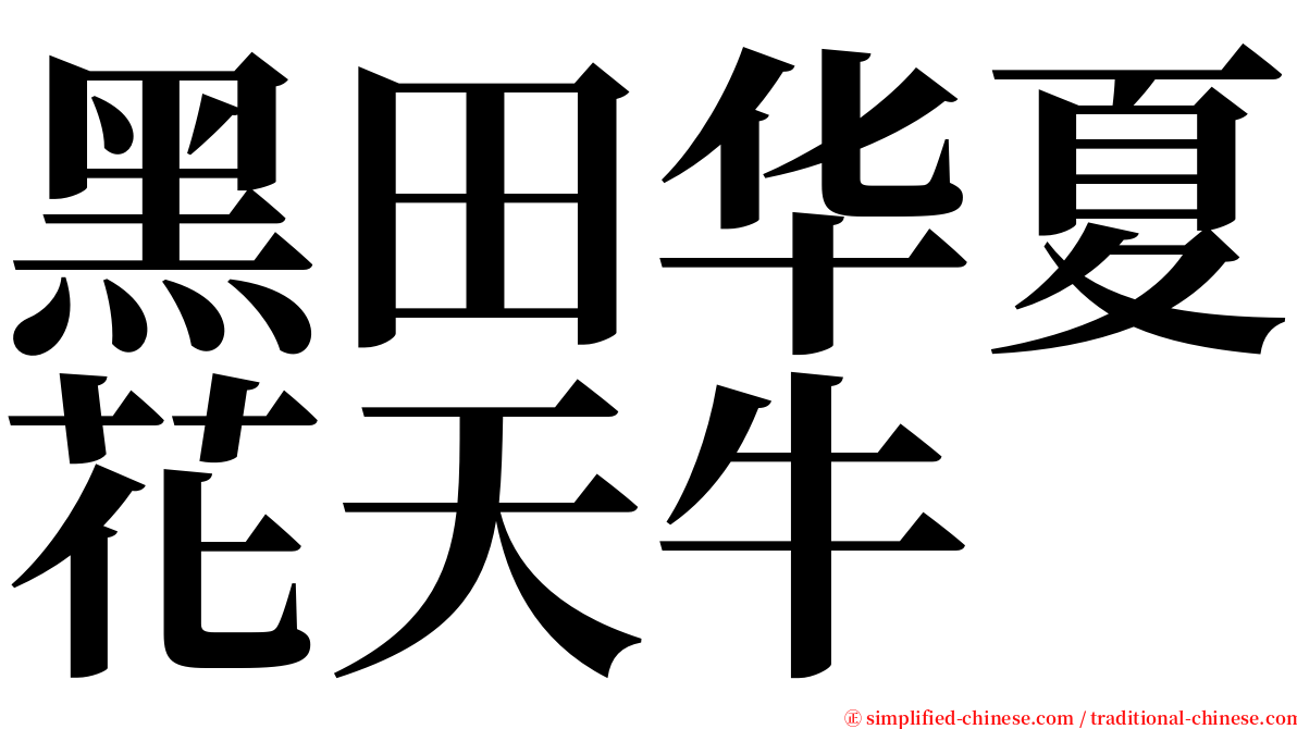 黑田华夏花天牛 serif font