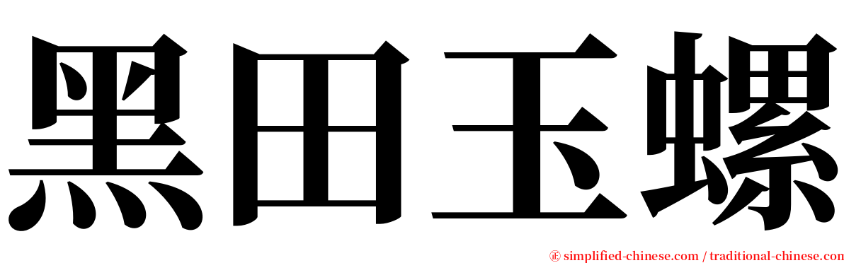 黑田玉螺 serif font