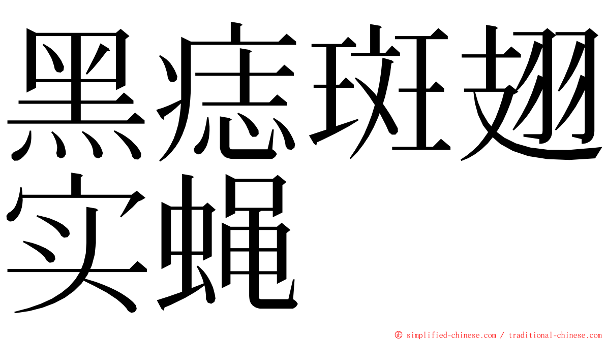 黑痣斑翅实蝇 ming font