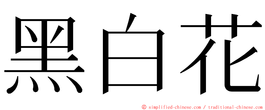 黑白花 ming font