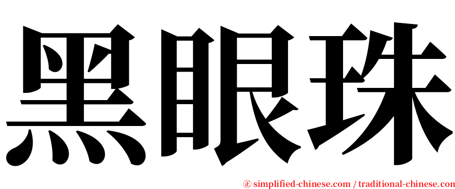 黑眼珠 serif font