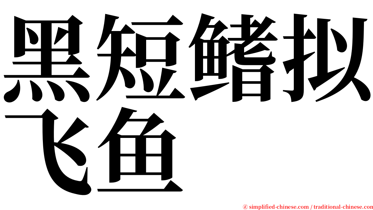 黑短鳍拟飞鱼 serif font