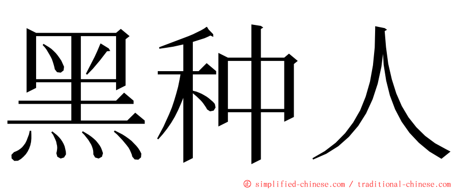 黑种人 ming font