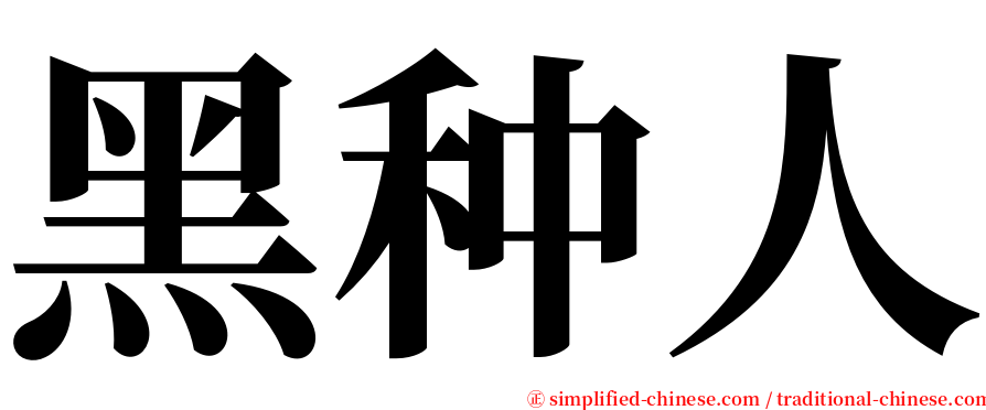 黑种人 serif font