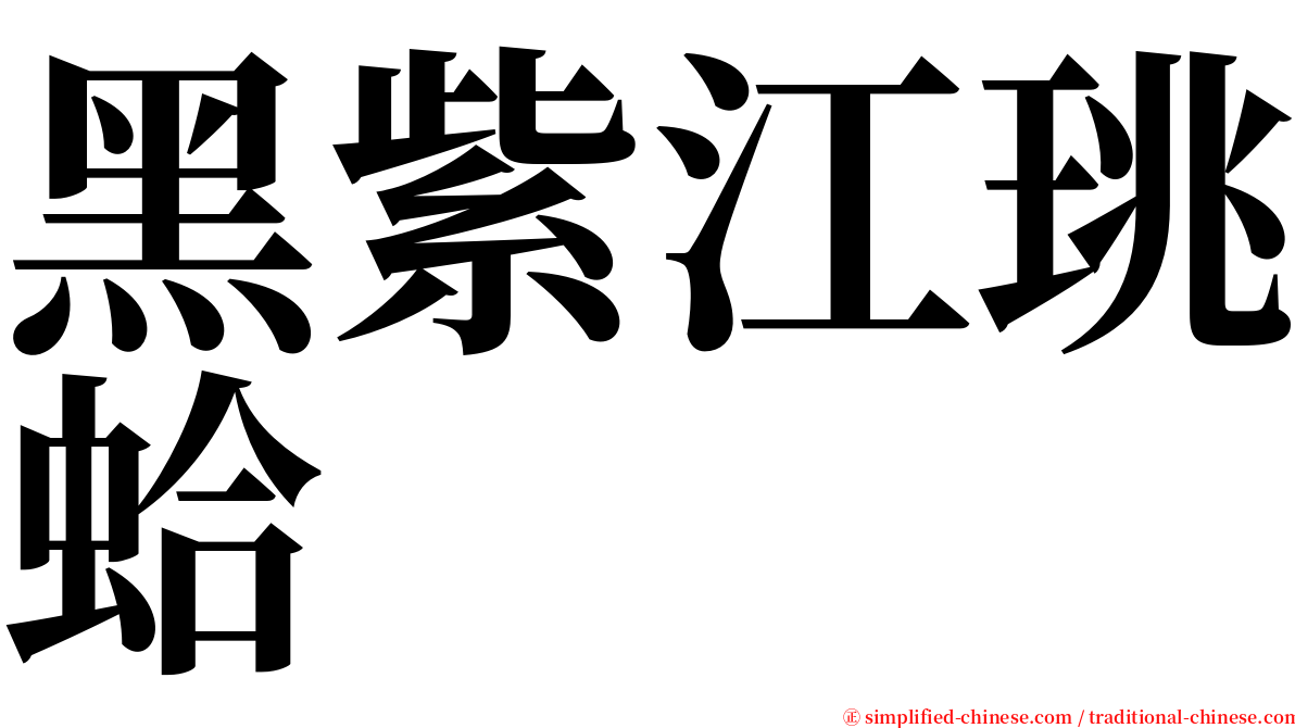 黑紫江珧蛤 serif font