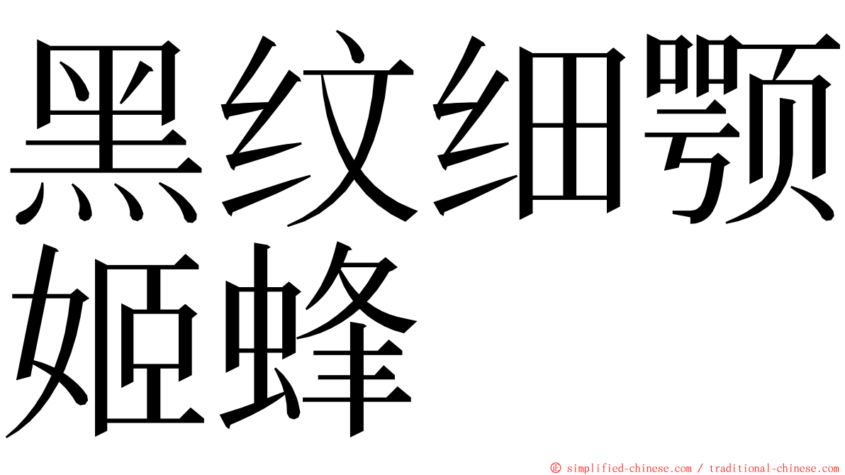 黑纹细颚姬蜂 ming font