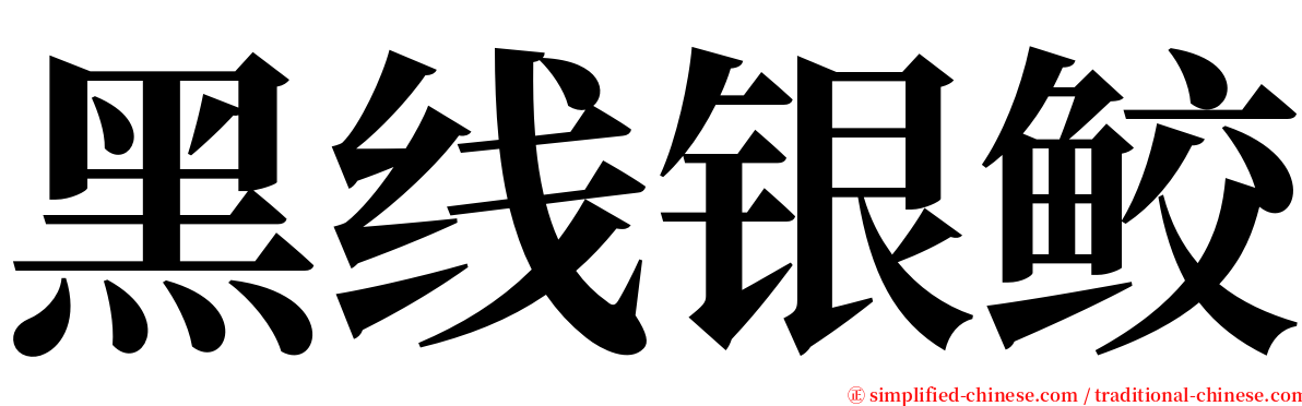 黑线银鲛 serif font