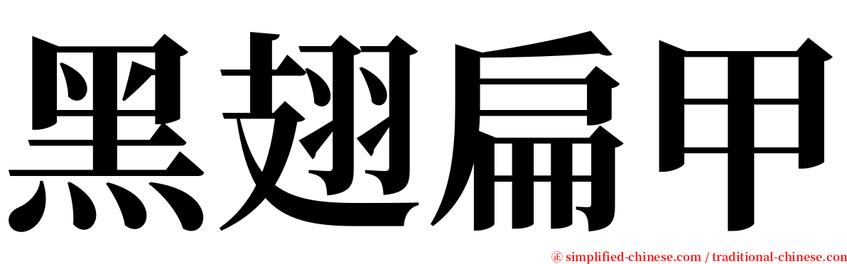 黑翅扁甲 serif font